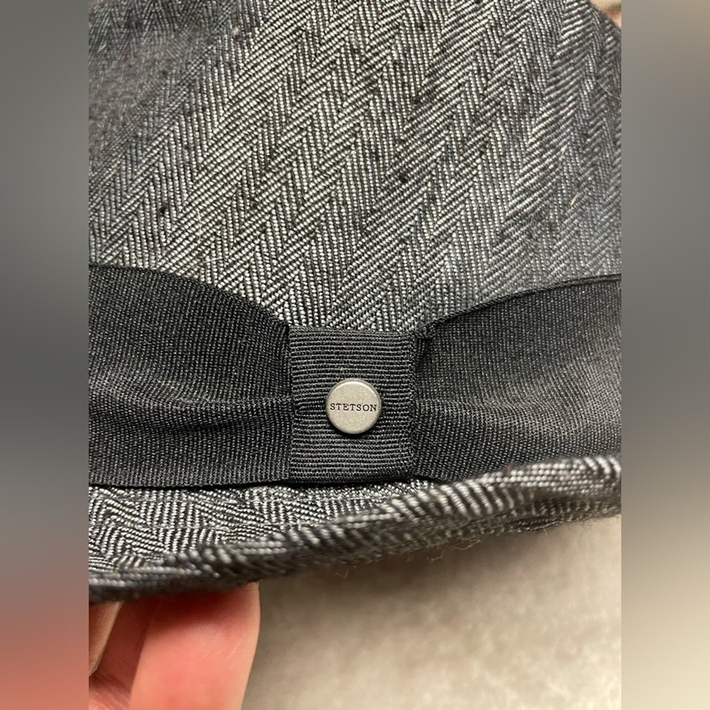 Stetson All American charcoal gray/black herringbone fedora, size L/XL, unisex - Picture 6 of 8